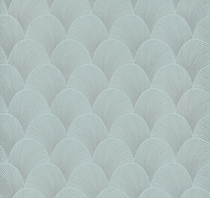 York Wallcoverings Natural Discovery Metallic Blue Pearl Scallop Wallpaper Glam Foil Blues   - NT6108