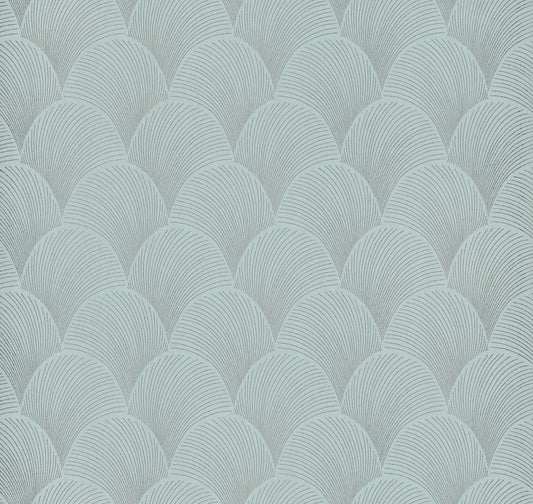 York Wallcoverings Natural Discovery Metallic Blue Pearl Scallop Wallpaper Glam Foil Blues   - NT6108