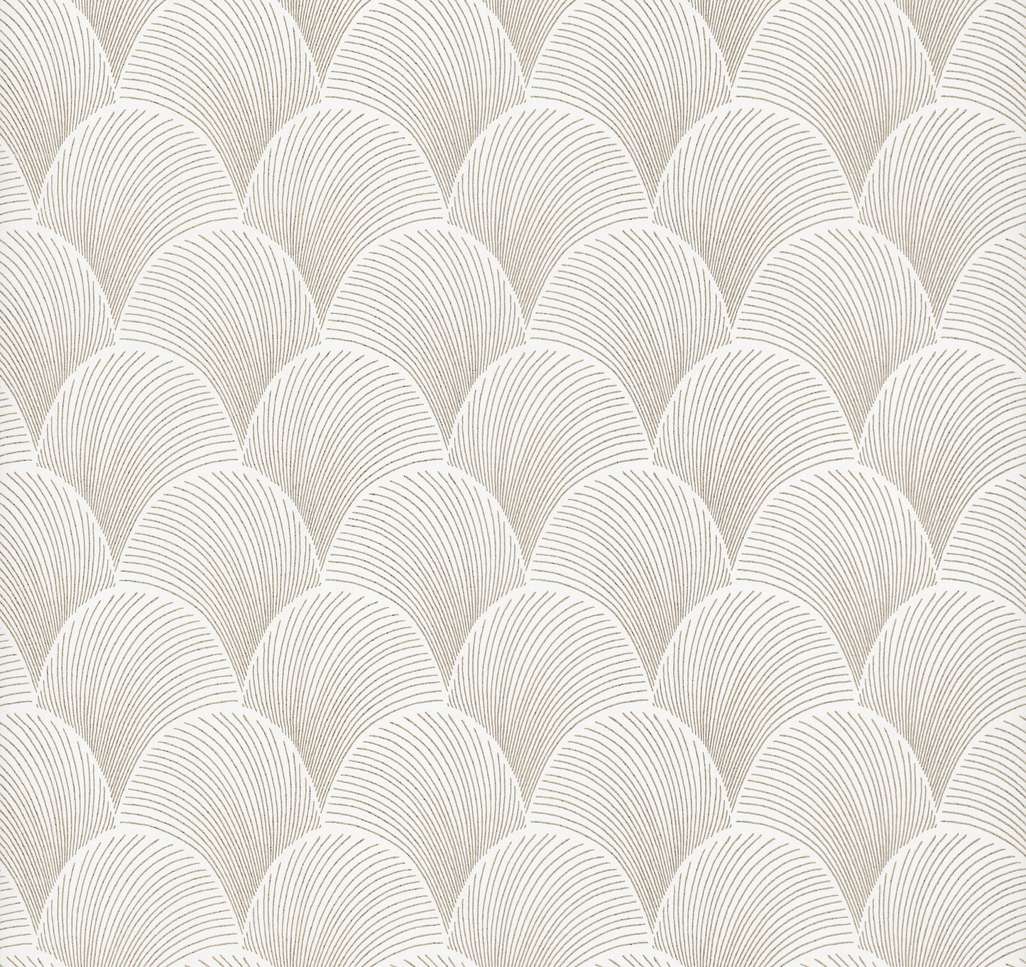 York Wallcoverings Natural Discovery Metallic White Gold Scallop Wallpaper Glam Foil Beiges   - NT6109