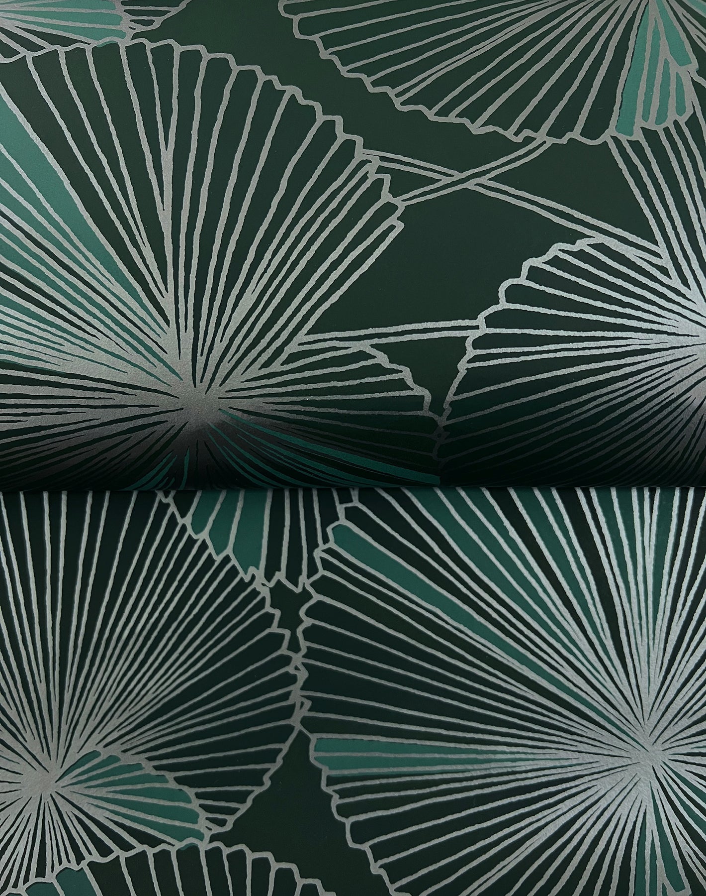 York Wallcoverings Natural Discovery Layered Deep Green Lily Pads Wallpaper Tropical Botanical Greens   - NT6111