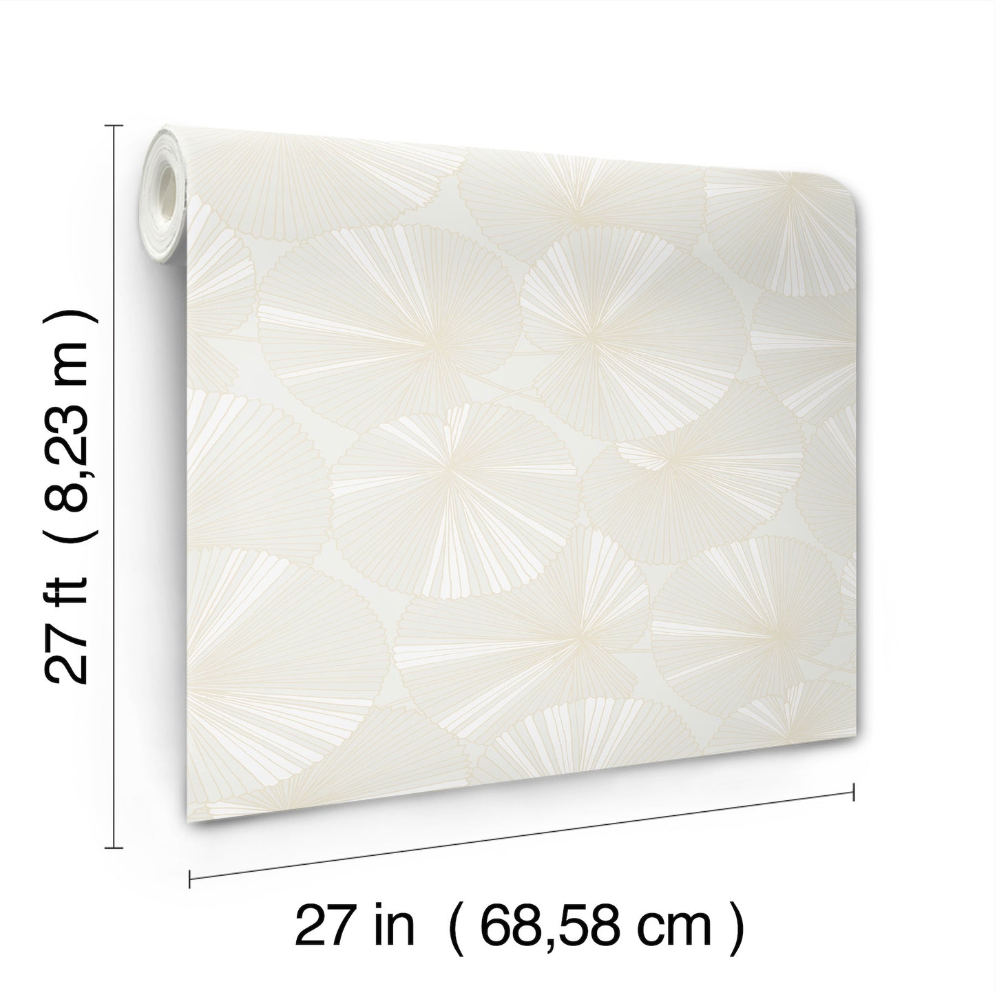 York Wallcoverings Natural Discovery Layered White Lily Pads Wallpaper Tropical Botanical Whites and Off-Whites   - NT6112