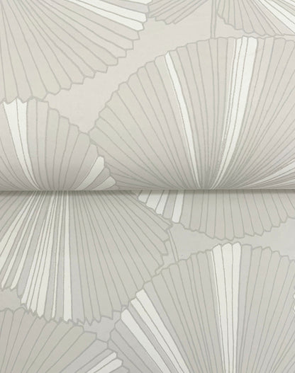 York Wallcoverings Natural Discovery Layered Grey Lily Pads Wallpaper Tropical Botanical Greys   - NT6114