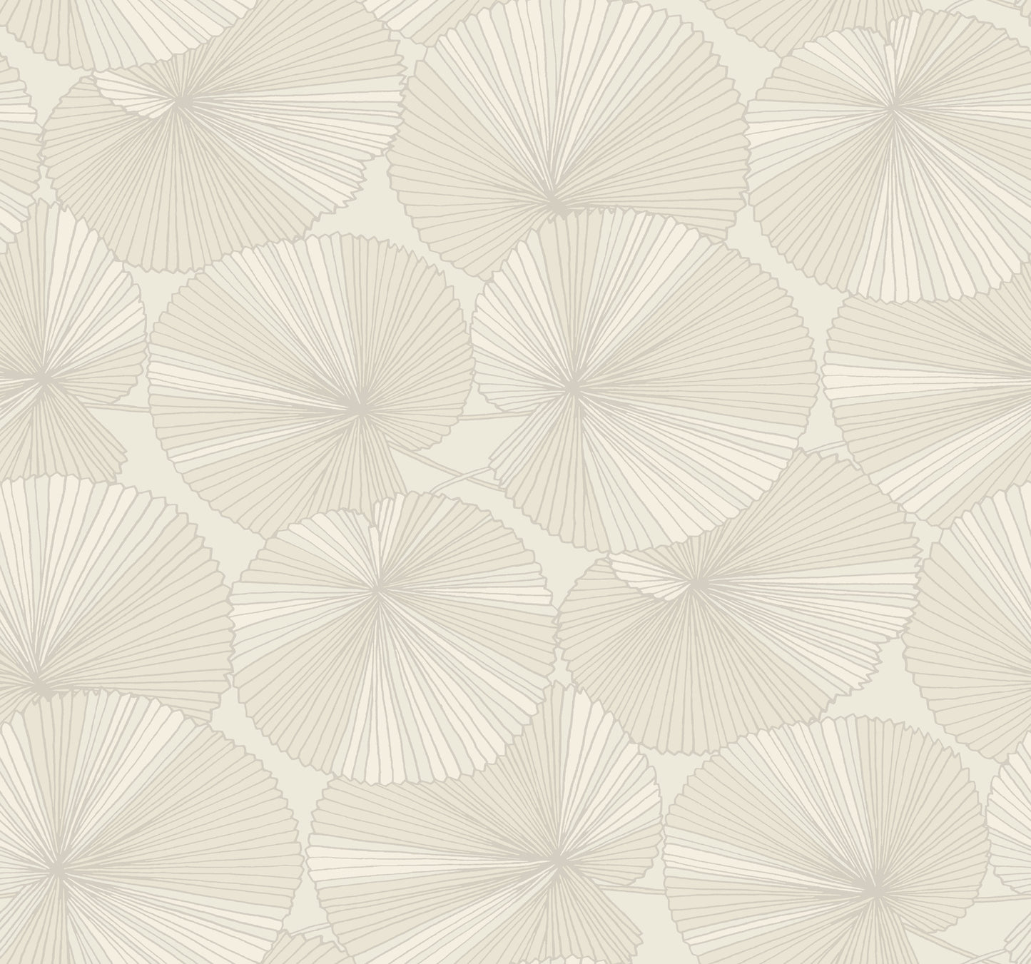 York Wallcoverings Natural Discovery Layered Cream Lily Pads Wallpaper Tropical Botanical Whites and Off-Whites   - NT6115
