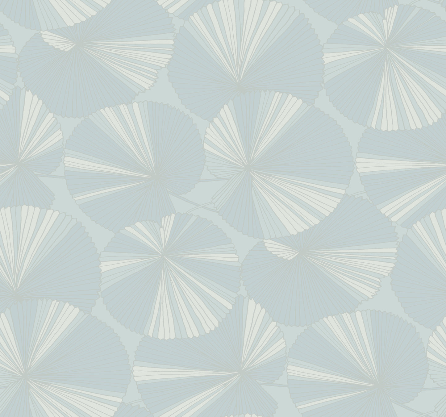 York Wallcoverings Natural Discovery Layered Spa Lily Pads Wallpaper Tropical Botanical Blues   - NT6116