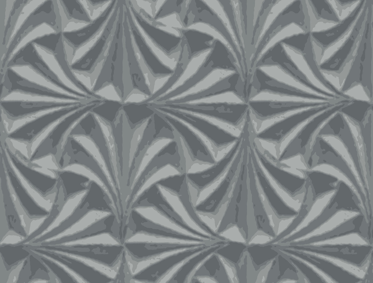 York Wallcoverings Natural Discovery Sculpted Charcoal Fans Wallpaper  Cork Greys   - NT6127