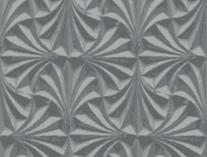 York Wallcoverings Natural Discovery Sculpted Charcoal Fans Wallpaper  Cork Greys   - NT6127