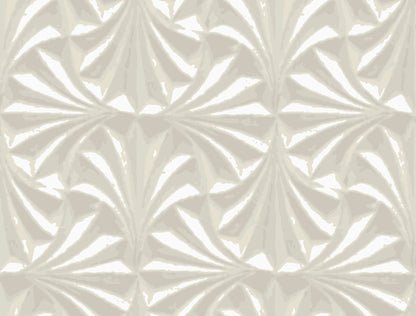 York Wallcoverings Natural Discovery Sculpted Ivory Fans Wallpaper  Cork Whites and Off-Whites   - NT6129