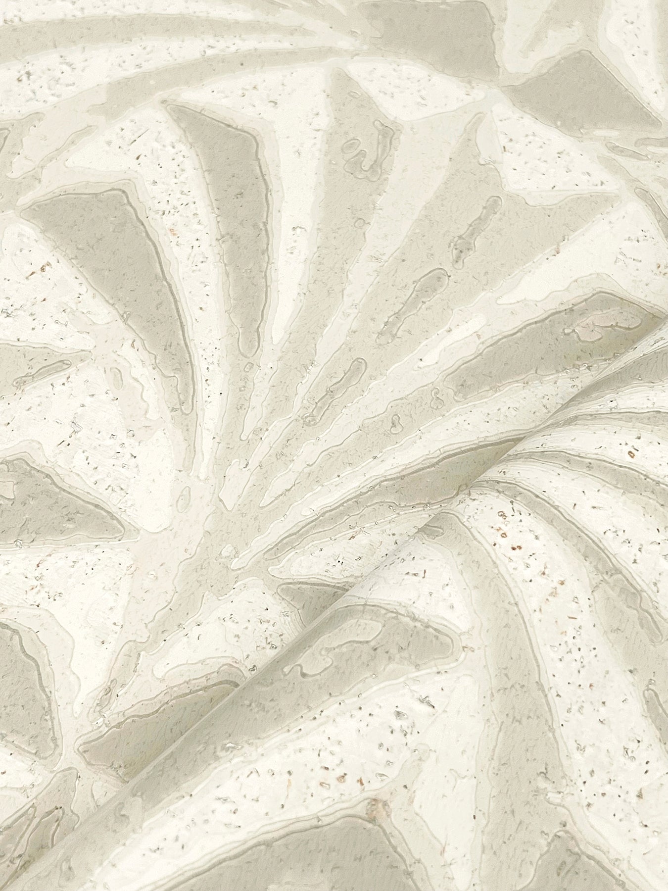 York Wallcoverings Natural Discovery Sculpted Ivory Fans Wallpaper  Cork Whites and Off-Whites   - NT6129