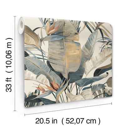 York Wallcoverings Natural Discovery Tropical Plush Neutral Cabana Wallpaper Tropical Tropical Browns   - NT6133