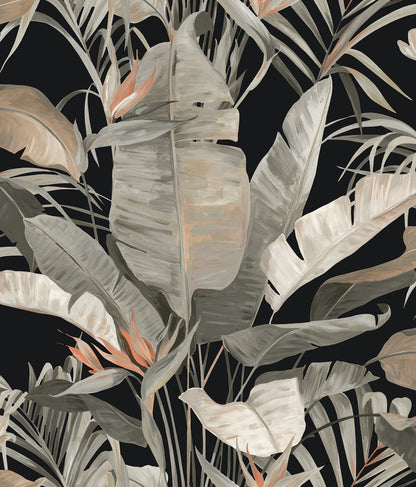York Wallcoverings Natural Discovery Tropical Black Cabana Wallpaper Tropical Tropical Blacks   - NT6135