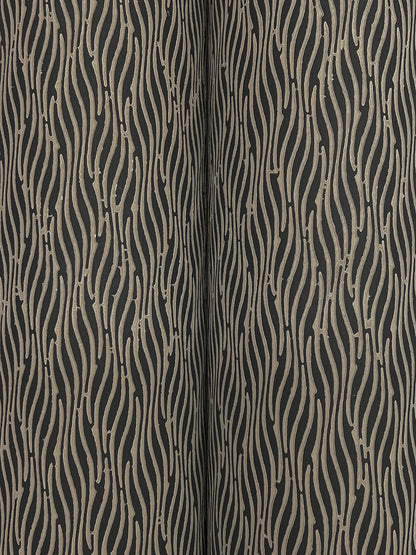 York Wallcoverings Natural Discovery Elevated Black Waves Wallpaper Modern Sculptured Finishes Blacks   - NT6151