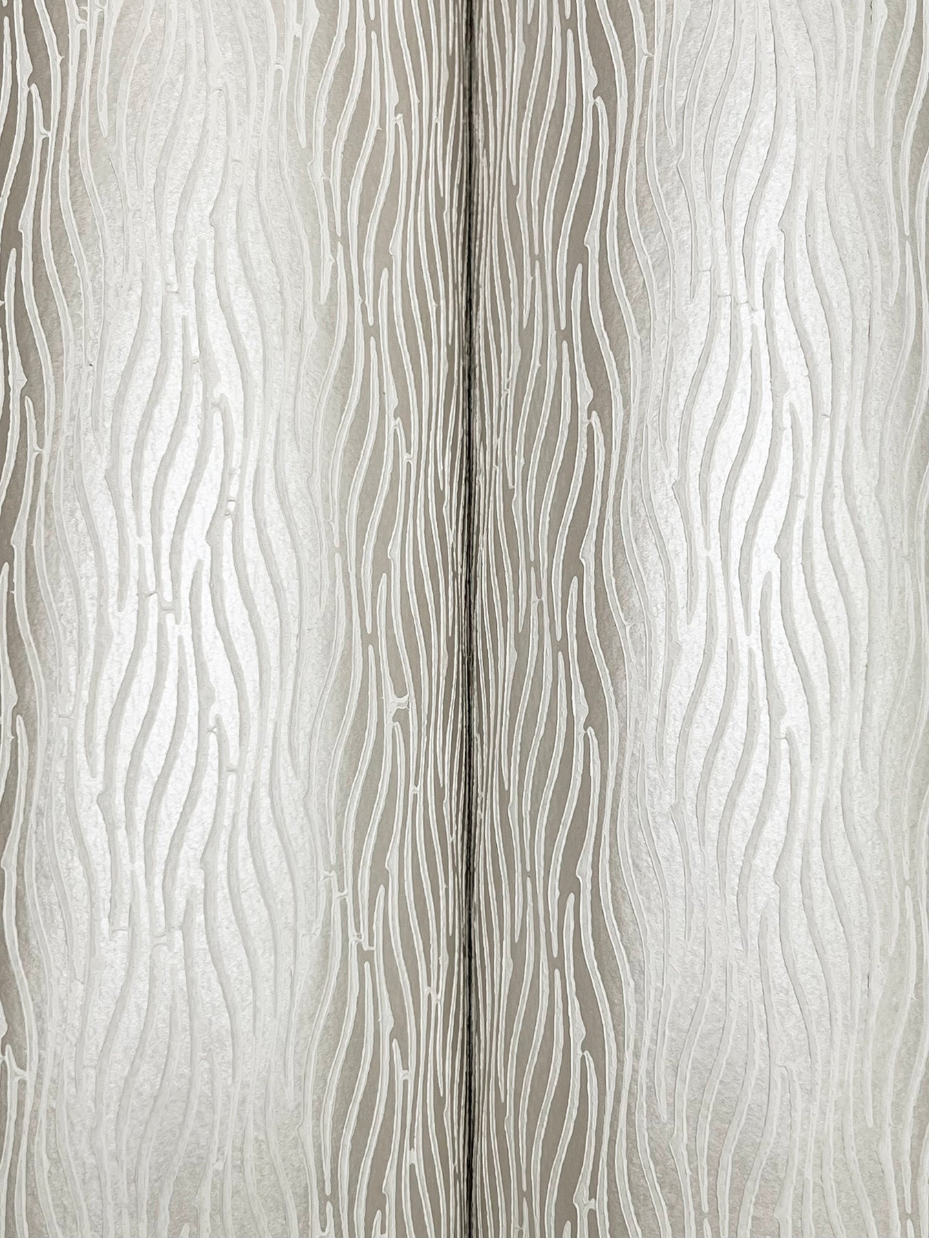 York Wallcoverings Natural Discovery Elevated Pearl Waves Wallpaper Modern Sculptured Finishes Whites and Off-Whites   - NT6154