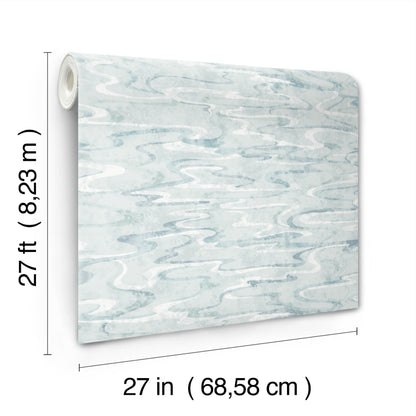 York Wallcoverings Natural Discovery Dreamland Blue Wallpaper Transitional Modern Blues   - NT6171