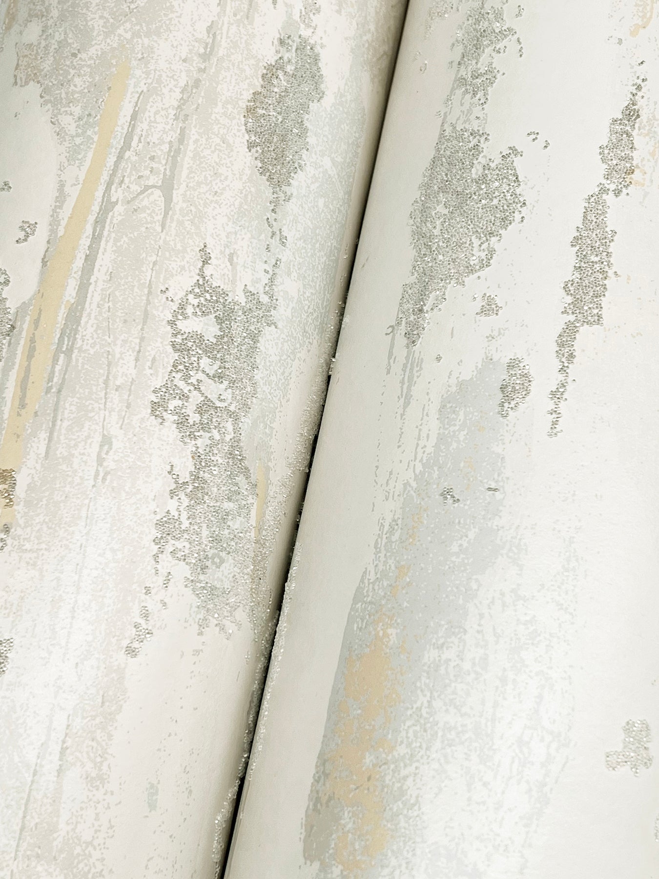 York Wallcoverings Natural Discovery Artistic Desert Tides Wallpaper Glam Glass Beads Whites and Off-Whites   - NT6175