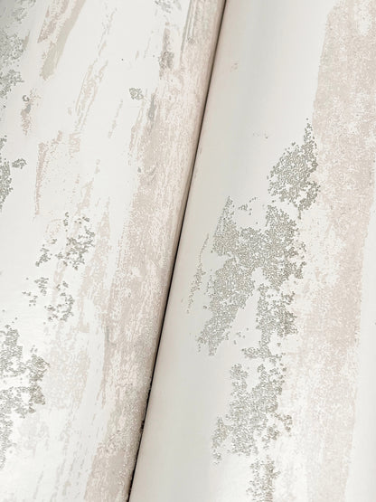 York Wallcoverings Natural Discovery Artistic Coral Tides Wallpaper Glam Glass Beads Whites and Off-Whites   - NT6176