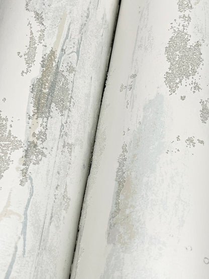 York Wallcoverings Natural Discovery Artistic Spa Tides Wallpaper Glam Glass Beads Whites and Off-Whites   - NT6177
