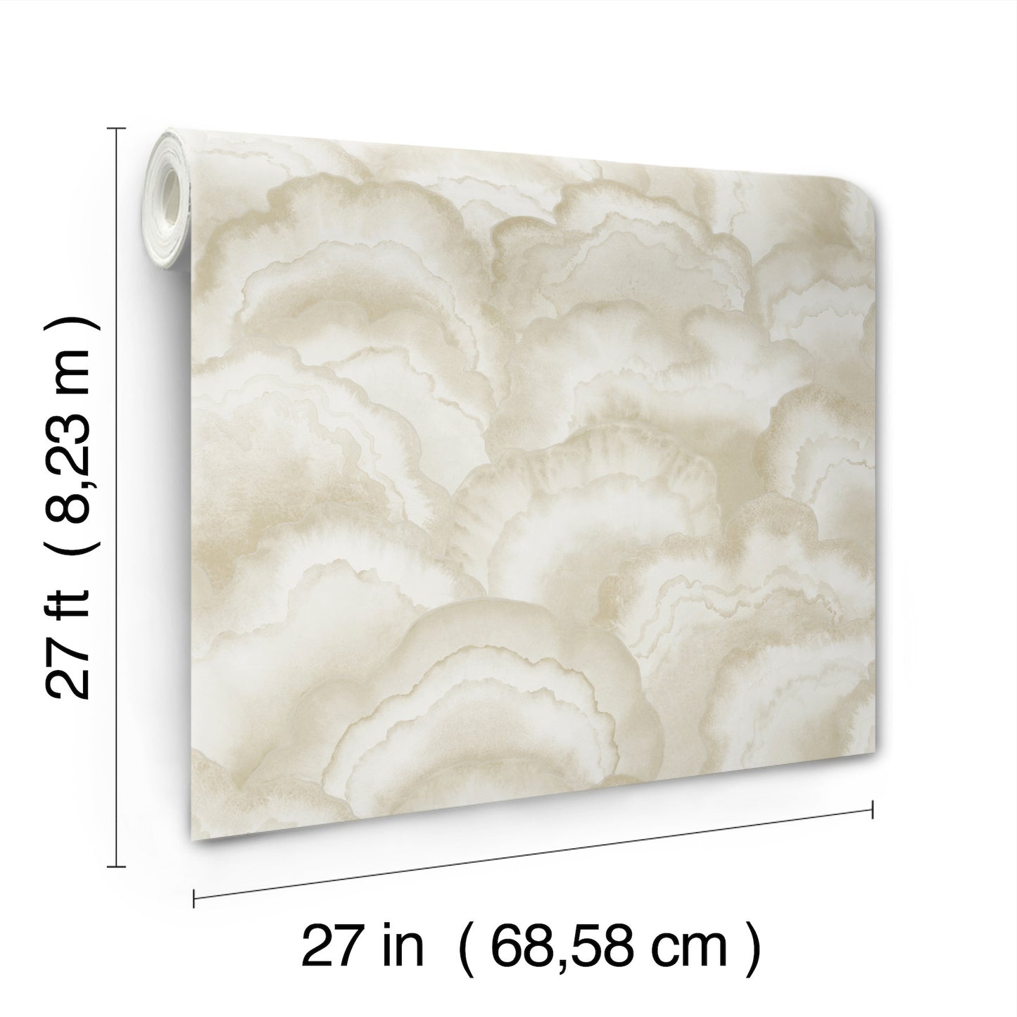 York Wallcoverings Natural Discovery Abalone Sand Fans Wallpaper Transitional Bohemian Beiges   - NT6182