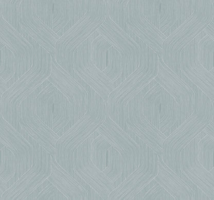 York Wallcoverings Natural Discovery Fine Line Blue Geometric Wallpaper Transitional Geometrics Blues   - NT6194