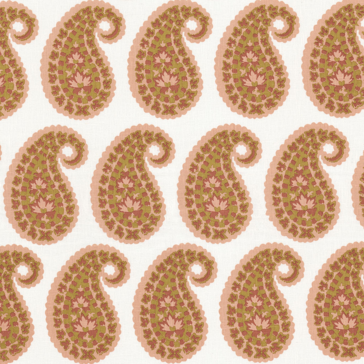 STOUT TEXTILES  MULTIPURPOSE,PRINT TRADITIONAL, PAISLEY CORAL   - NUBI-2