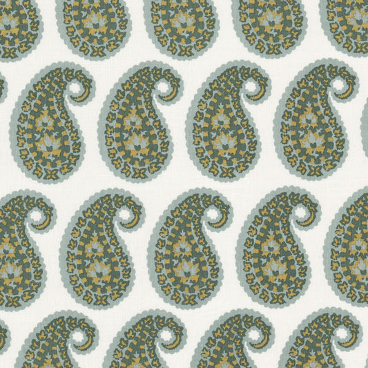 STOUT TEXTILES  MULTIPURPOSE,PRINT TRADITIONAL, PAISLEY TURQUOISE   - NUBI-5