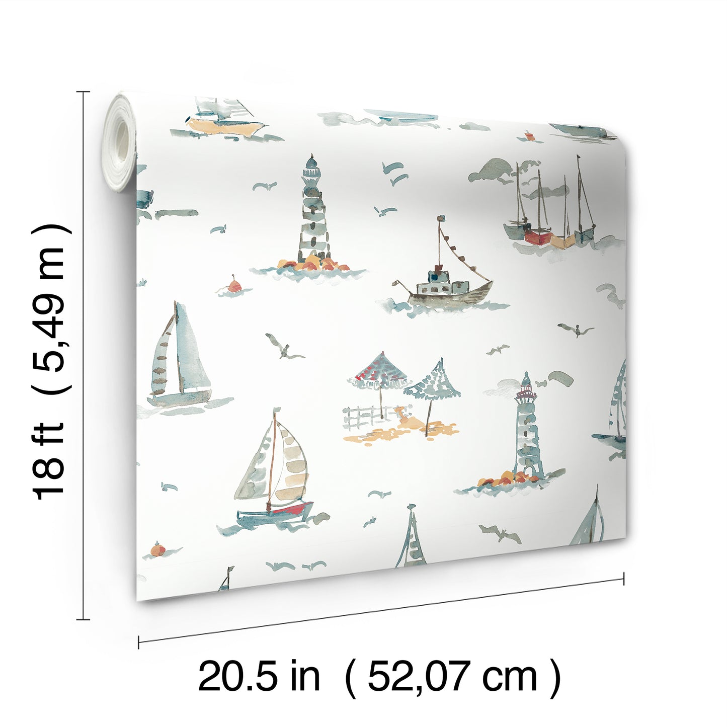 York Wallcoverings NuWallpaper Set Sail Blue Green Peel and Stick Wallpaper Ocean Nautical Blue Green  Current Peel & Stick - NUS6497