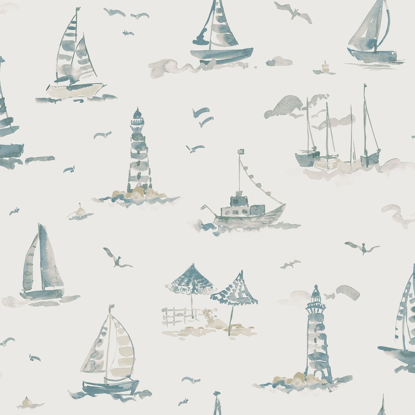 York Wallcoverings NuWallpaper Set Sail Taupe Peel and Stick Wallpaper Ocean Nautical Taupe  Current Peel & Stick - NUS6498