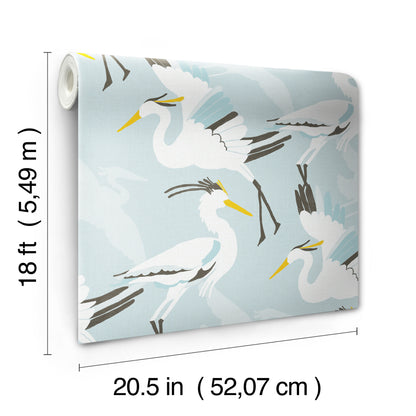 York Wallcoverings NuWallpaper Coastal Wings Blue Peel and Stick Wallpaper Animals Nautical Blue  Current Peel & Stick - NUS6501