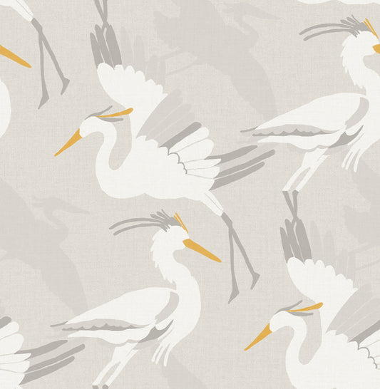 York Wallcoverings NuWallpaper Coastal Wings Taupe Peel and Stick Wallpaper Animals Nautical Taupe  Current Peel & Stick - NUS6502