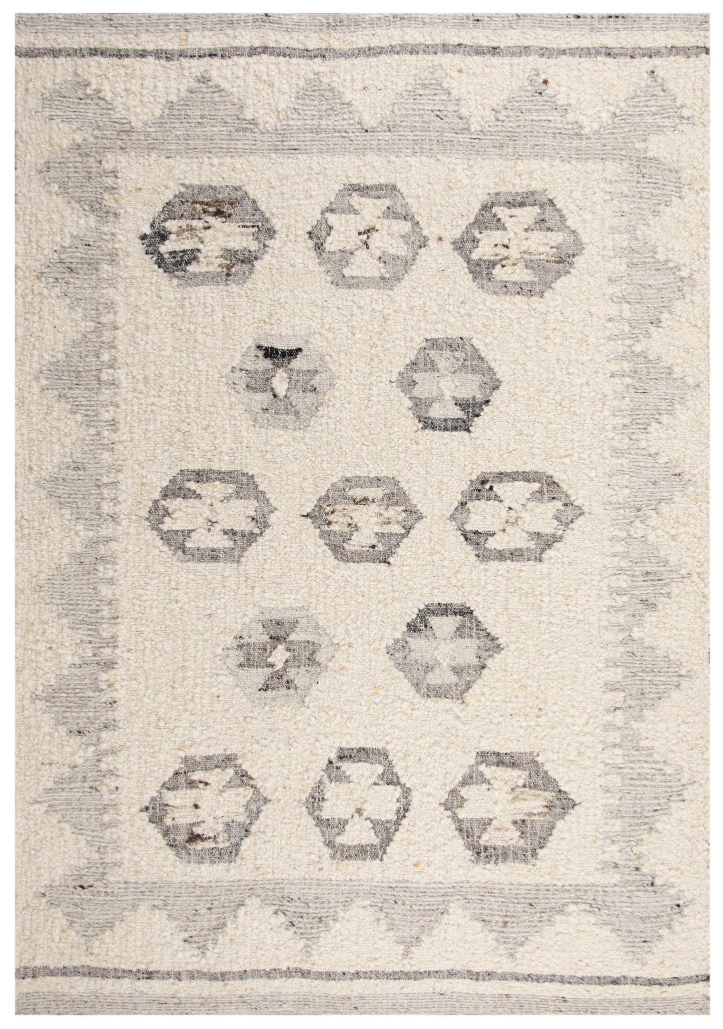 Rustic lodge-style area rug, 5' x 8'.