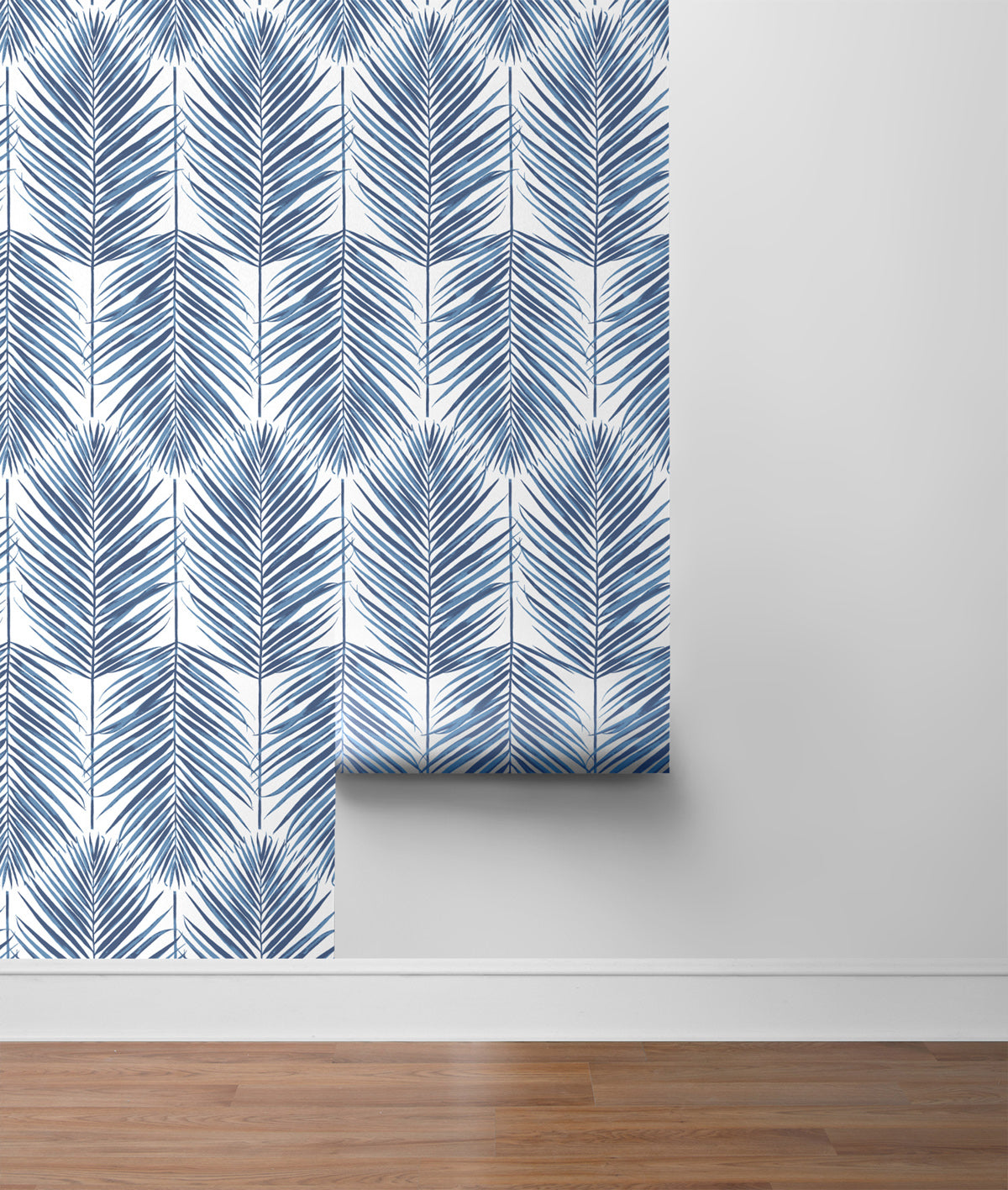 NextWall NextWall Peel & Stick Paradise Palm Botanical Tropical Blue Satin  - NW33002
