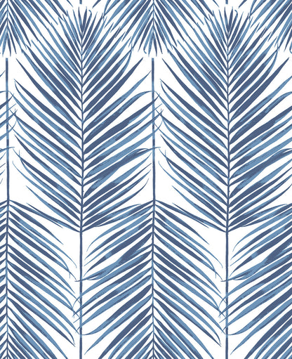 NextWall NextWall Peel & Stick Paradise Palm Botanical Tropical Blue Satin  - NW33002