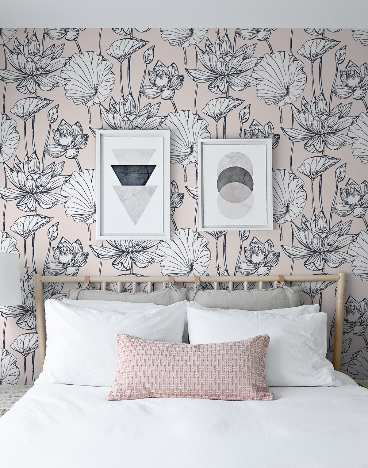 NextWall NextWall Peel & Stick Lotus Floral Floral Contemporary Pink Satin  - NW33101