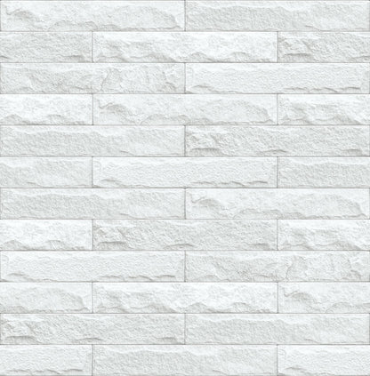 NextWall NextWall Peel & Stick Limestone Brick Stone Contemporary White Satin  - NW34400