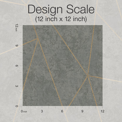 York Wallcoverings Antonina Vella Modern Metals Second Edition Nazca Dark Grey and Gold Wallpaper  Metallics Greys   - NW3502