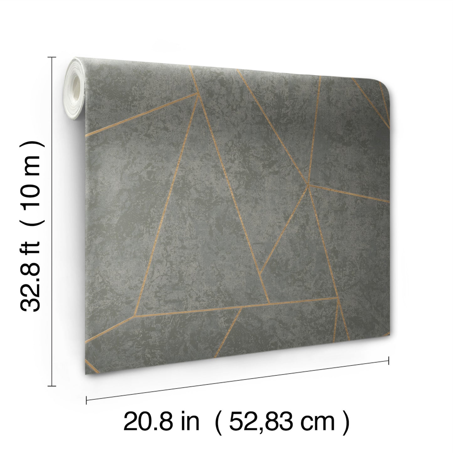 York Wallcoverings Antonina Vella Modern Metals Second Edition Nazca Dark Grey and Gold Wallpaper  Metallics Greys   - NW3502