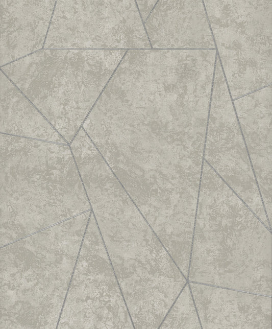York Wallcoverings Antonina Vella Nazca Light Grey and Silver Wallpaper  Metallics Greys   - NW3503