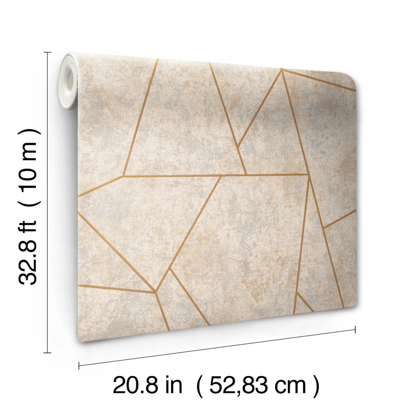 York Wallcoverings Antonina Vella Modern Metals Nazca Neutral and Gold Wallpaper  Metallics Neutrals   - NW3504