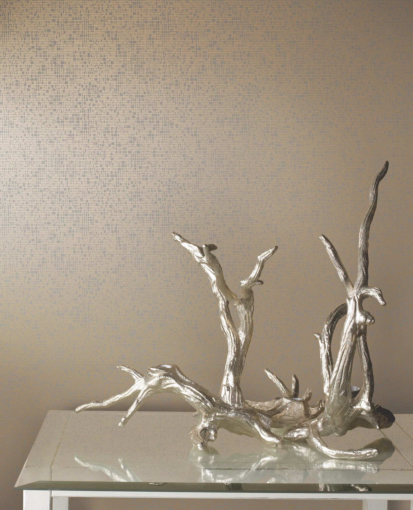 York Wallcoverings Antonina Vella Interactive Taupe and Gold Wallpaper  Metallics Neutrals   - NW3512
