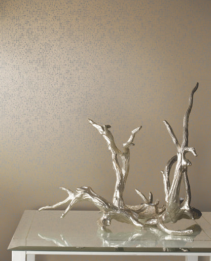 York Wallcoverings Antonina Vella Interactive Taupe and Gold Wallpaper  Metallics Neutrals   - NW3512