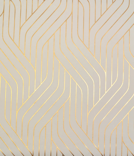York Wallcoverings York Wallcoverings Ebb And Flow Almond and Gold Wallpaper  Stripes Neutrals   - NW3517