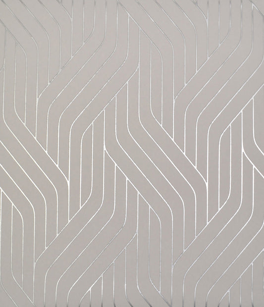York Wallcoverings Antonina Vella Ebb and Flow Silver Wallpaper  Stripes Greys   - NW3519