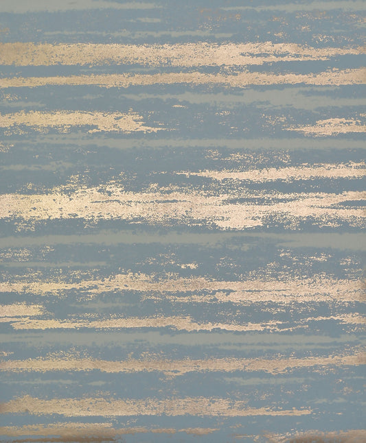 York Wallcoverings Antonina Vella Atmosphere Teal and Gold Wallpaper  Stripes Blues   - NW3543