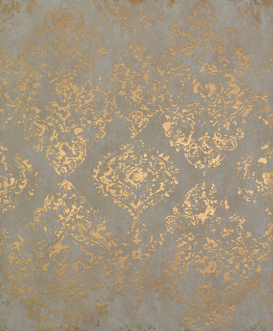 York Wallcoverings Antonina Vella Stargazer Almond and Gold Wallpaper  Damasks Neutrals   - NW3566