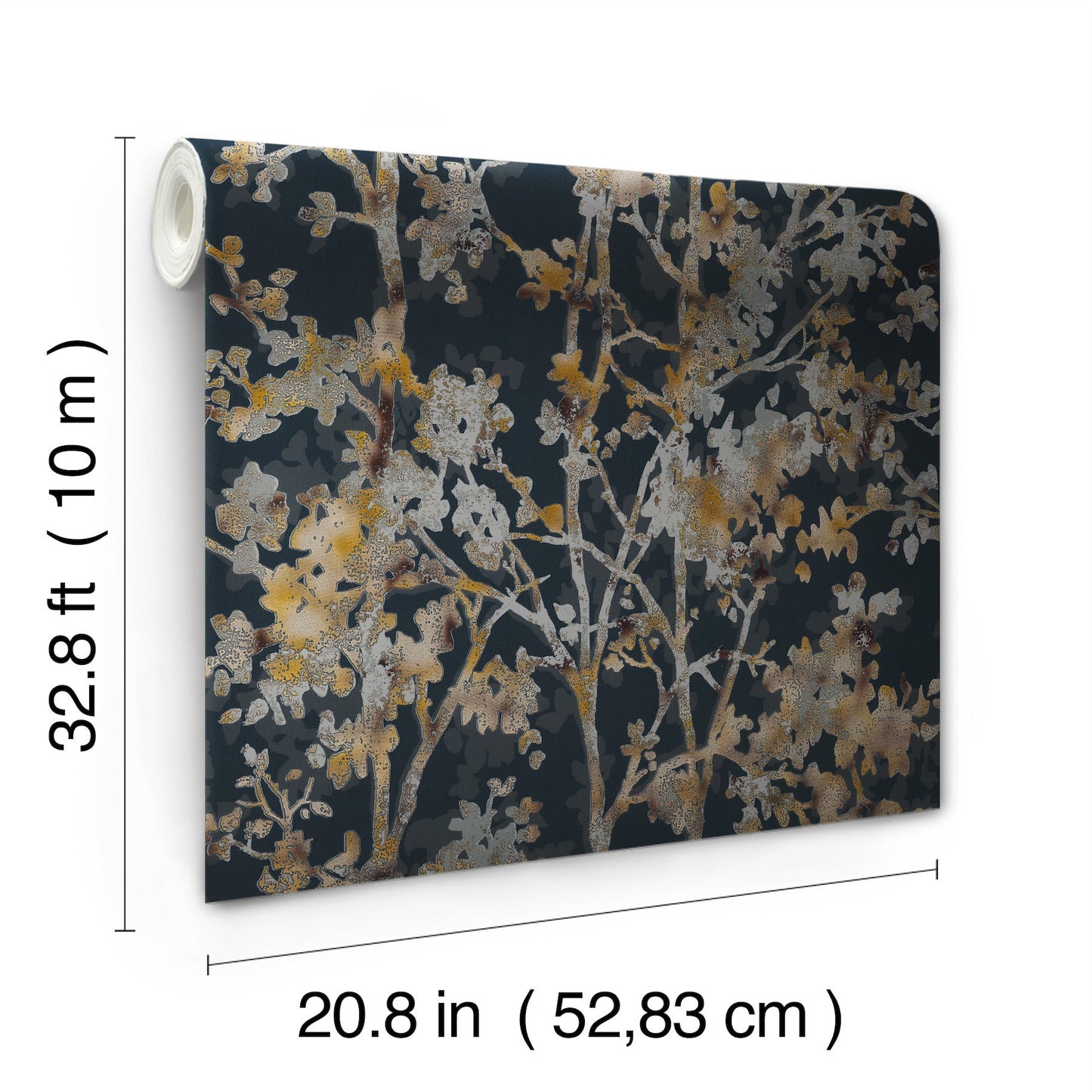 York Wallcoverings Antonina Vella Shimmering Foliage Black Wallpaper  Botanical Blacks   - NW3580