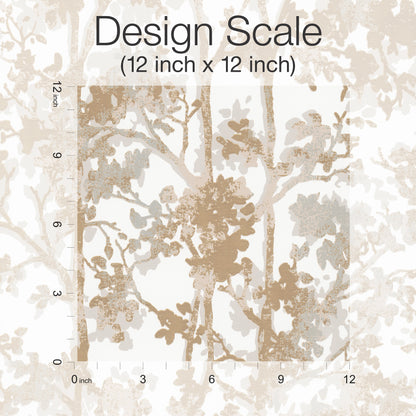 York Wallcoverings Antonina Vella Modern Metals Shimmering Foliage White and Gold Wallpaper  Botanical Whites and Off-Whites   - NW3583