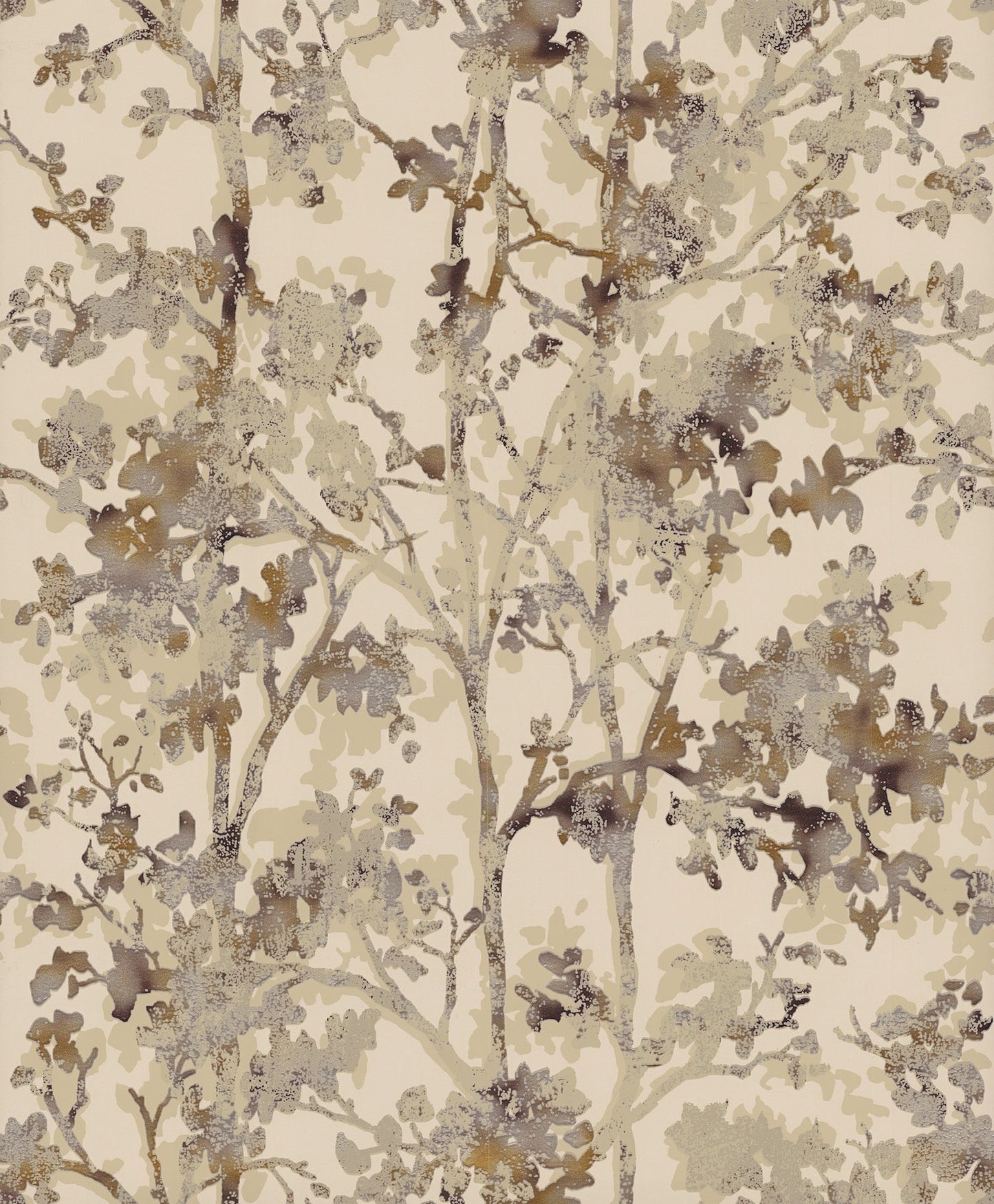 York Wallcoverings Antonina Vella Shimmering Foliage Khaki Wallpaper  Botanical Neutrals   - NW3584