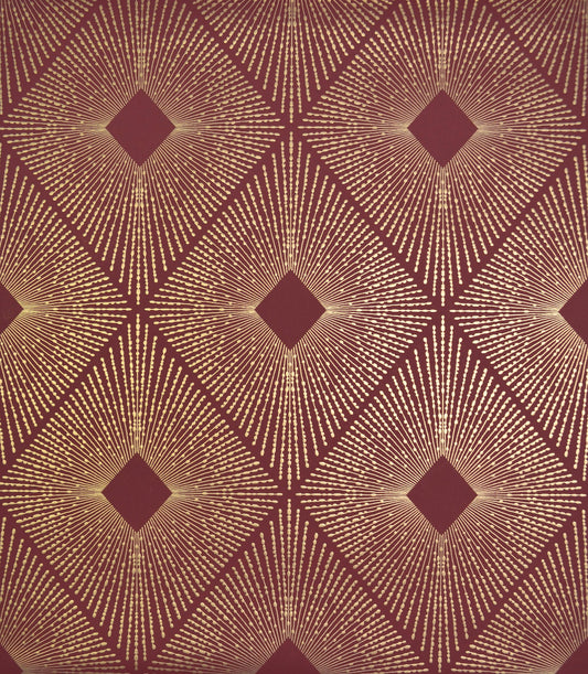 York Wallcoverings Antonina Vella Harlowe Red and Gold Wallpaper  Geometrics Multicolor   - NW3588