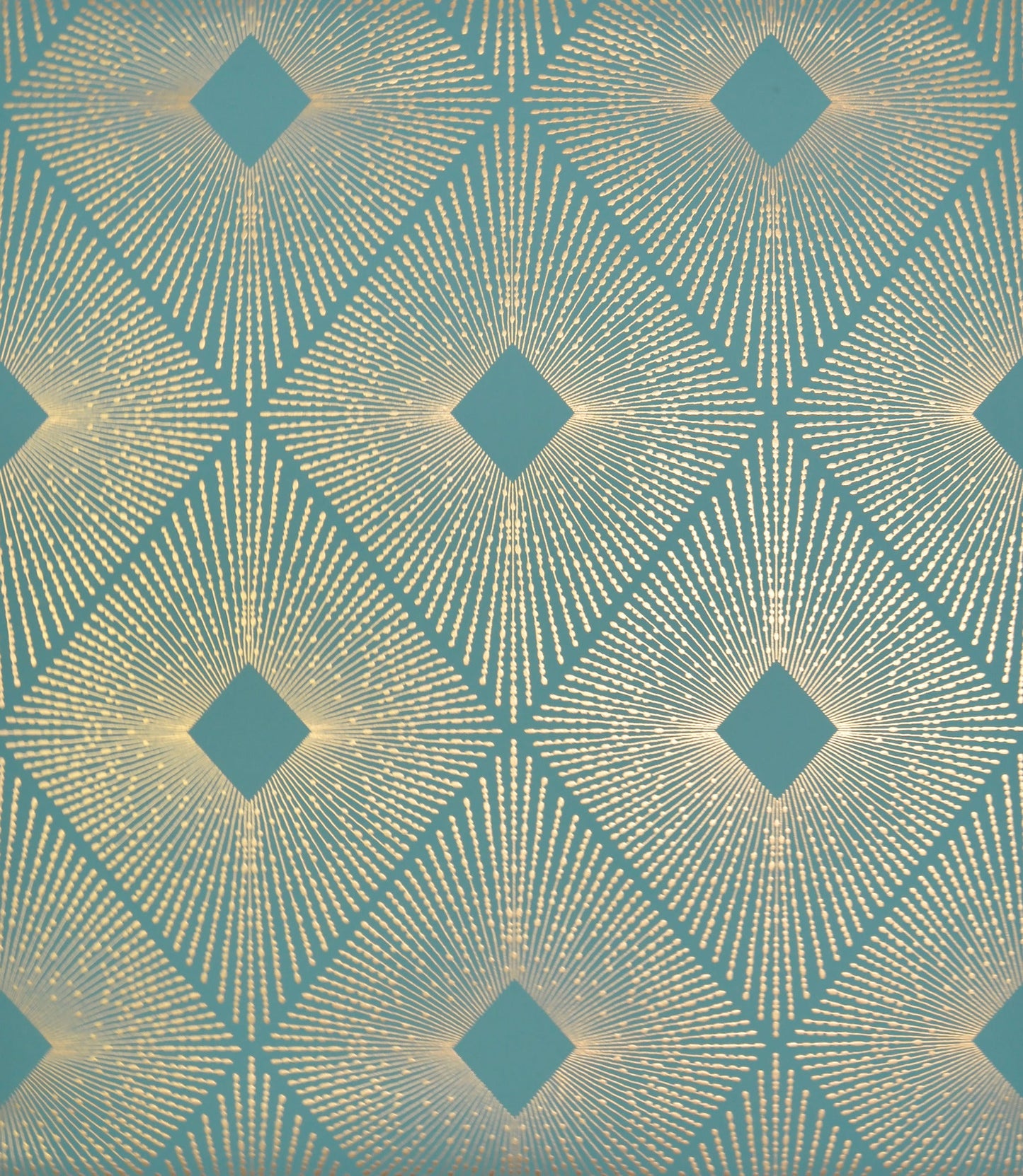 York Wallcoverings Antonina Vella Harlowe Teal and Gold Wallpaper  Geometrics Blues   - NW3589