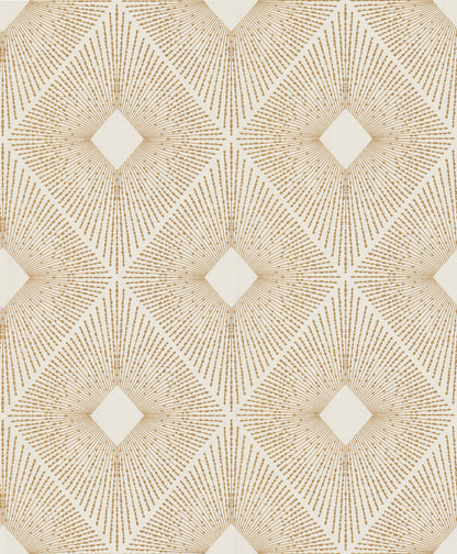 York Wallcoverings Antonina Vella Modern Metals Harlowe White and Gold Wallpaper  Geometrics Whites and Off-Whites   - NW3592