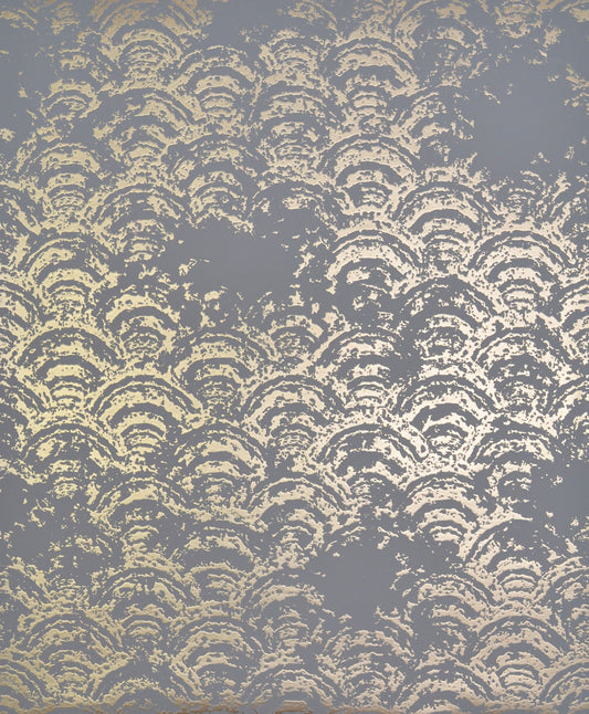 York Wallcoverings Antonina Vella Eclipse Grey and Gold Wallpaper  Metallics Greys   - NW3597